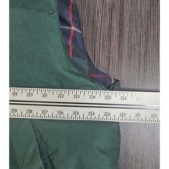 VINTAGE Eddie Bauer Vest Mens Large Green Goose Down Reversible Full Zip Plaid - Picture 7 of 9
